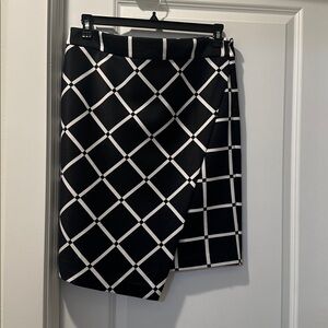 New York & Company Black and White Grid Pencil Skirt